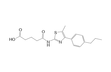 5-{[5-methyl-4-(4-propylphenyl)-1,3-thiazol-2-yl]amino}-5-oxopentanoicacid