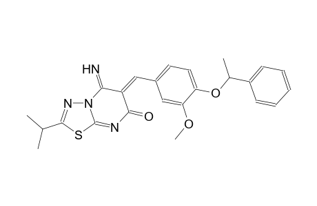 7H-[1,3,4]thiadiazolo[3,2-a]pyrimidin-7-one, 5,6-dihydro-5-imino-6-[[3-methoxy-4-(1-phenylethoxy)phenyl]methylene]-2-(1-methylethyl)-, (6Z)-