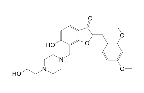 3(2H)-benzofuranone, 2-[(2,4-dimethoxyphenyl)methylene]-6-hydroxy-7-[[4-(2-hydroxyethyl)-1-piperazinyl]methyl]-, (2Z)-