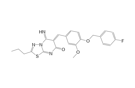 7H-[1,3,4]thiadiazolo[3,2-a]pyrimidin-7-one, 6-[[4-[(4-fluorophenyl)methoxy]-3-methoxyphenyl]methylene]-5,6-dihydro-5-imino-2-propyl-,