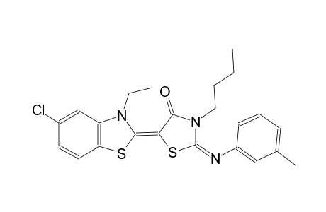 (2E,5Z)-3-butyl-5-(5-chloro-3-ethyl-1,3-benzothiazol-2(3H)-ylidene)-2-[(3-methylphenyl)imino]-1,3-thiazolidin-4-one