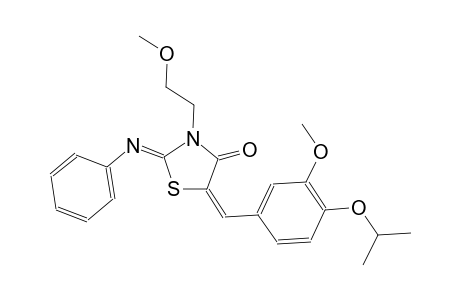 (2Z,5E)-5-(4-isopropoxy-3-methoxybenzylidene)-3-(2-methoxyethyl)-2-(phenylimino)-1,3-thiazolidin-4-one