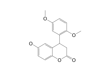 (+/-)-6-HYDROXY-4-(2',5'-DIMETHOXYPHENYL)-3,4-DIHYDROCOUMARIN