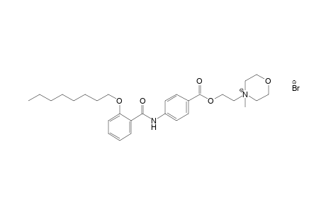 4-(2-hydroxyethyl)-4-methylmorpholinium bromide, p-[o-(octyloxy)benzamido]benzoate