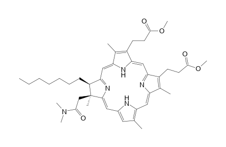 Dimethyl 3,3'-[(7SR,8SR-cis)-7-(dimethylcarbamoyl)methyl-8-heptyl-2,7,12,18-tetramethyl-7,8-dihydroporphyrine-13,17-diyl]dipropionate