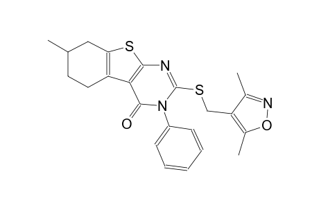 benzo[4,5]thieno[2,3-d]pyrimidin-4(3H)-one, 2-[[(3,5-dimethyl-4-isoxazolyl)methyl]thio]-5,6,7,8-tetrahydro-7-methyl-3-phenyl-