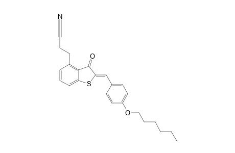 2-(4-HEXYLOXYPHENYLMETHYLENE)-4-(2-CYANOETHYL)-BENZO-[B]-THIOPHEN-3-(2H)-ONE
