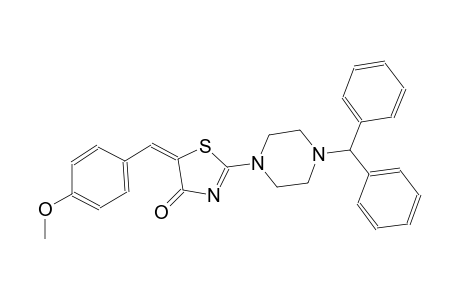 4(5H)-thiazolone, 2-[4-(diphenylmethyl)-1-piperazinyl]-5-[(4-methoxyphenyl)methylene]-, (5E)-