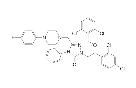 2-[2-[(2,6-Dichlorobenzyl)oxy]-2-(2,4-dichlorophenyl)ethyl]-5-{[4-(4-fluorophenyl)piperazin-1-yl]methyl}-4-phenyl-2,4- dihydro-3H-1,2,4-triazol-3-one