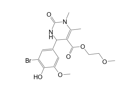2-methoxyethyl 4-(3-bromo-4-hydroxy-5-methoxyphenyl)-1,6-dimethyl-2-oxo-1,2,3,4-tetrahydro-5-pyrimidinecarboxylate