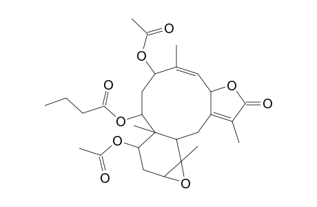 (1R*,2R*,4R*,5Z,7S*,8(17)Z,10R*,11R*,12S*,14S*)-4,14-DIACETOXY-11,12-EPOXY-18-OXOBRIARA-5,8(17)-DIEN-2-YL-BUTANOATE