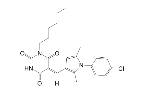 (5Z)-5-{[1-(4-chlorophenyl)-2,5-dimethyl-1H-pyrrol-3-yl]methylene}-1-hexyl-2,4,6(1H,3H,5H)-pyrimidinetrione