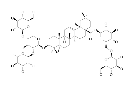 SQUARROSIDE-III;3-O-BETA-D-GLUCOPYRANOSYL-(1->4)-[ALPHA-L-RHAMNOPYRANOSYL-(1->2)]-BETA-D-XYLOPYRANOSYL-OLEANOLIC-ACID-28-BETA-D-GLUCOPYRANOSYL-(1->