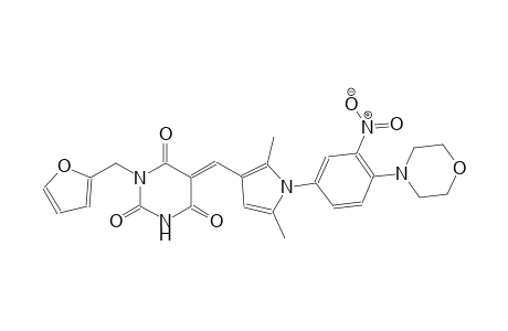 (5E)-5-({2,5-dimethyl-1-[4-(4-morpholinyl)-3-nitrophenyl]-1H-pyrrol-3-yl}methylene)-1-(2-furylmethyl)-2,4,6(1H,3H,5H)-pyrimidinetrione