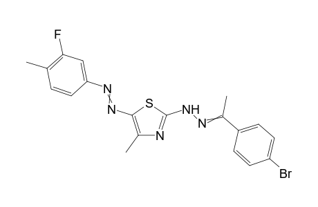 2-(2-(1-(4-Bromophenyl)ethylidene)hydrazinyl)-5-((3-fluoro-4-methylphenyl)diazenyl)-4-methylthiazole
