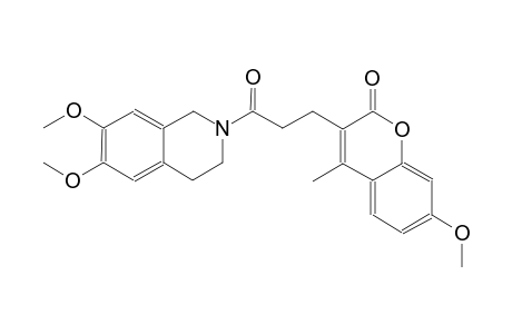 2H-1-benzopyran-2-one, 3-[3-(3,4-dihydro-6,7-dimethoxy-2(1H)-isoquinolinyl)-3-oxopropyl]-7-methoxy-4-methyl-