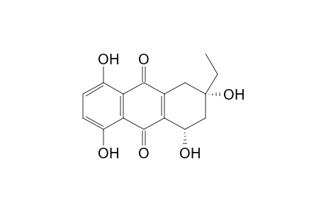 3-trans-Ethyl-1,2,3,4-trans-tetrahydro-1-rel,3-cis,5,8-tetrahydroxy-9,10-anthraquinone