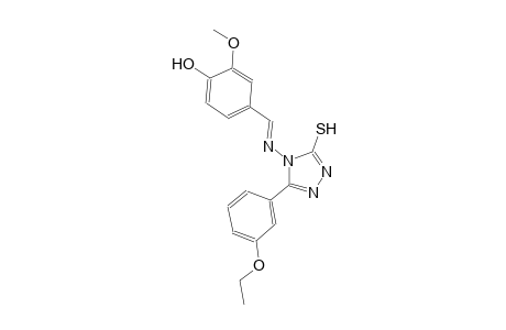 4-((E)-{[3-(3-ethoxyphenyl)-5-sulfanyl-4H-1,2,4-triazol-4-yl]imino}methyl)-2-methoxyphenol