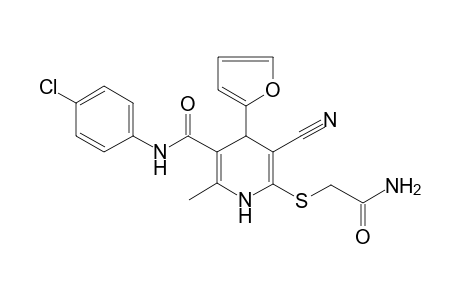 6-(2-amino-2-oxo-ethyl)sulfanyl-N-(4-chlorophenyl)-5-cyano-4-(2-furyl)-2-methyl-1,4-dihydropyridine-3-carboxamide