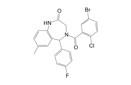 4-(5-bromanyl-2-chloranyl-phenyl)carbonyl-5-(4-fluorophenyl)-7-methyl-3,5-dihydro-1H-1,4-benzodiazepin-2-one
