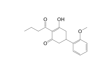 2-Cyclohexen-1-one, 3-hydroxy-5-(2-methoxyphenyl)-2-(1-oxobutyl)-