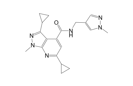 3,6-dicyclopropyl-1-methyl-N-[(1-methyl-1H-pyrazol-4-yl)methyl]-1H-pyrazolo[3,4-b]pyridine-4-carboxamide