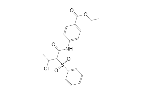 ethyl 4-{[3-chloro-2-(phenylsulfonyl)butanoyl]amino}benzoate