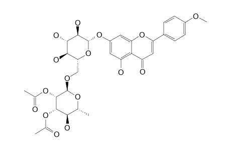 PEREGRINUMIN-A;ACACETIN-7-O-(2,3-O-DIACETYL-ALPHA-L-RHAMNOPYRANOSYL)-(1->6)-BETA-D-GLUCOPYRANOSIDE