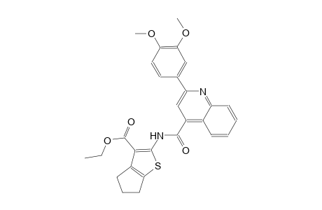 ethyl 2-({[2-(3,4-dimethoxyphenyl)-4-quinolinyl]carbonyl}amino)-5,6-dihydro-4H-cyclopenta[b]thiophene-3-carboxylate
