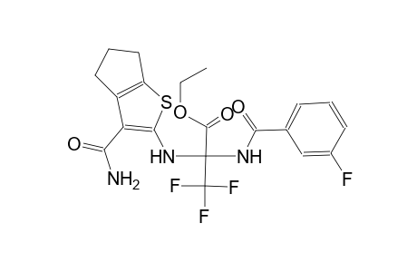 ethyl 2-{[3-(aminocarbonyl)-5,6-dihydro-4H-cyclopenta[b]thien-2-yl]amino}-3,3,3-trifluoro-2-[(3-fluorobenzoyl)amino]propanoate