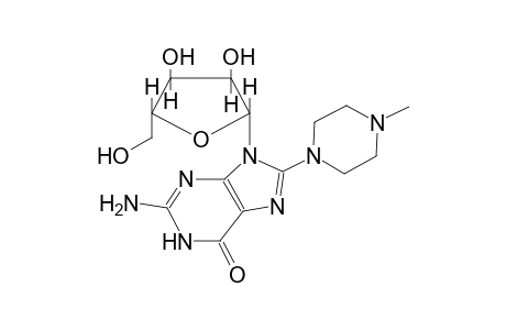 2-amino-9-((2R,3R,4S,5R)-3,4-dihydroxy-5-(hydroxymethyl)tetrahydrofuran-2-yl)-8-(4-methylpiperazin-1-yl)-1H-purin-6(9H)-one