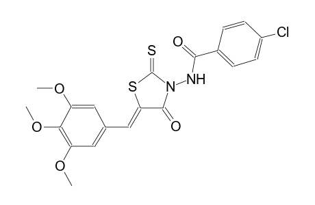 4-chloro-N-[(5Z)-4-oxo-2-thioxo-5-(3,4,5-trimethoxybenzylidene)-1,3-thiazolidin-3-yl]benzamide