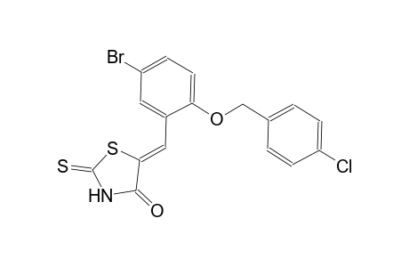 (5Z)-5-{5-bromo-2-[(4-chlorobenzyl)oxy]benzylidene}-2-thioxo-1,3-thiazolidin-4-one