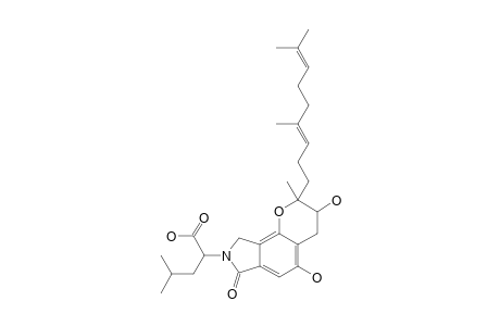 2-[2-[(3E)-4,8-dimethylnona-3,7-dienyl]-3,5-dihydroxy-7-keto-2-methyl-4,9-dihydro-3H-pyrano[5,6-g]isoindol-8-yl]-4-methyl-valeric acid