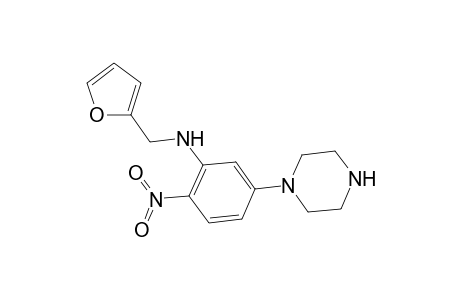 2-Furanmethanamine, N-[2-nitro-5-(1-piperazinyl)phenyl]-