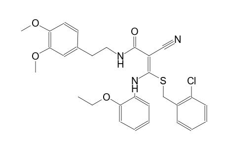 2-propenamide, 3-[[(2-chlorophenyl)methyl]thio]-2-cyano-N-[2-(3,4-dimethoxyphenyl)ethyl]-3-[(2-ethoxyphenyl)amino]-, (2E)-