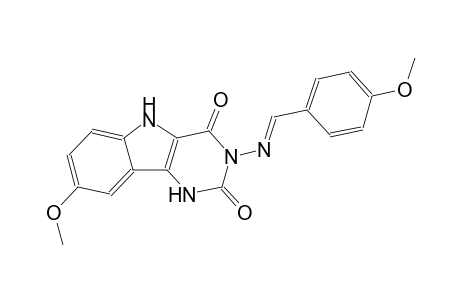 8-methoxy-3-{[(E)-(4-methoxyphenyl)methylidene]amino}-1H-pyrimido[5,4-b]indole-2,4(3H,5H)-dione