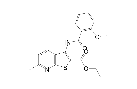 Thieno[2,3-b]pyridine-2-carboxylic acid, 3-(2-methoxybenzoylamino)-4,6-dimethyl-, ethyl ester