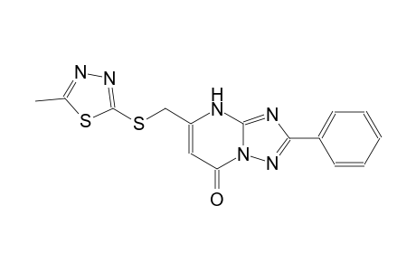 [1,2,4]triazolo[1,5-a]pyrimidin-7(4H)-one, 5-[[(5-methyl-1,3,4-thiadiazol-2-yl)thio]methyl]-2-phenyl-