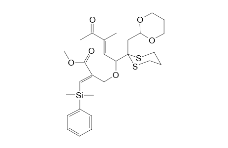 (E)-3-[dimethyl(phenyl)silyl]-2-[[(E)-1-[2-(1,3-dioxan-2-ylmethyl)-1,3-dithian-2-yl]-3-methyl-4-oxopent-2-enoxy]methyl]-2-propenoic acid methyl ester