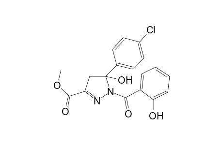4,5-Dihydro-1H-pyrazole-3-carboxylic acid, 5-(4-chlorophenyl)-5-hydroxy-1-(2-hydroxybenzoyl)-, methyl ester
