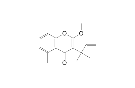 2-Methoxy-5-methyl-3-(2-methylbut-3-en-2-yl)-1-benzopyran-4-one