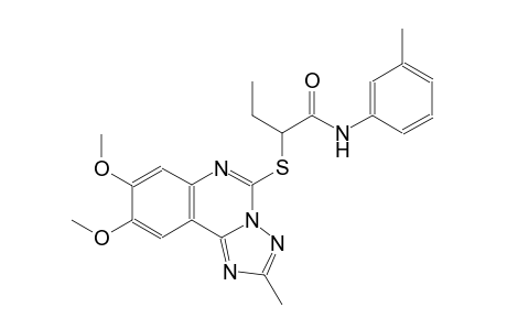 2-[(8,9-dimethoxy-2-methyl[1,2,4]triazolo[1,5-c]quinazolin-5-yl)sulfanyl]-N-(3-methylphenyl)butanamide