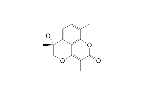 (-)-6R-6-HYDROXY-3,6,9-TRIMETHYL-5,6-DIHYDROPYRANO-[2,3,4-DE]-CHROMEN-2-ONE