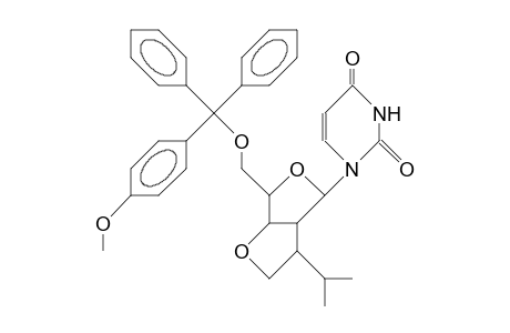 1-(5-O-<4-Monomethoxy-trityl>-2-deoxy-2-C,3-O-<1-isopropyl-ethylene>-B-D-lyxofuranosyl)-uracil