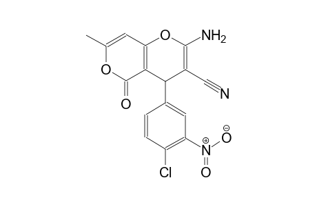 4H,5H-pyrano[4,3-b]pyran-3-carbonitrile, 2-amino-4-(4-chloro-3-nitrophenyl)-7-methyl-5-oxo-