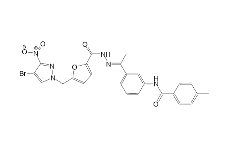 N-[3-((1E)-N-{5-[(4-bromo-3-nitro-1H-pyrazol-1-yl)methyl]-2-furoyl}ethanehydrazonoyl)phenyl]-4-methylbenzamide