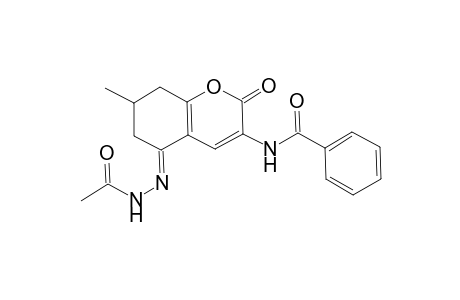 5-(Acetamidohydrazono)-3-benzoylamino-5,6,7,8-tetrahydro-7-methyl-2H-1-benzopyran-2-one