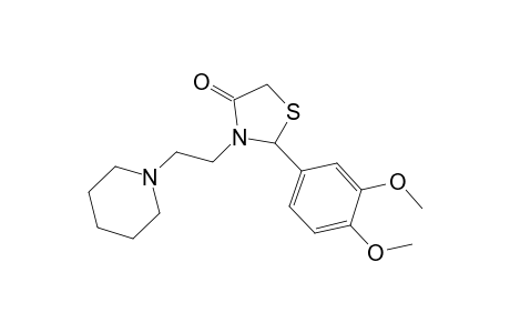 2-(3,4-Dimethoxy-phenyl)-3-(2-piperidin-1-yl-ethyl)-thiazolidin-4-one