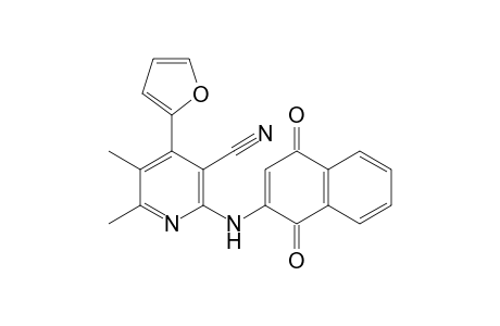 2-(1,4-dihydro-1,4-dioxanaphthalen-3-ylamino)-4-furan-2-yl)-5,6-dimethylpyridine-3-carbonitrile